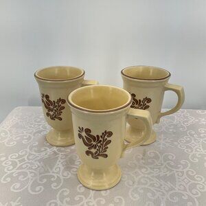 Pfaltzgraff Set Of 3 Vintage Ceramic Pedestal Mugs‎